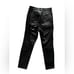 Pia Rucci Vintage 80s Black Leather Pants, High-Waisted Pleated Trousers Size 6