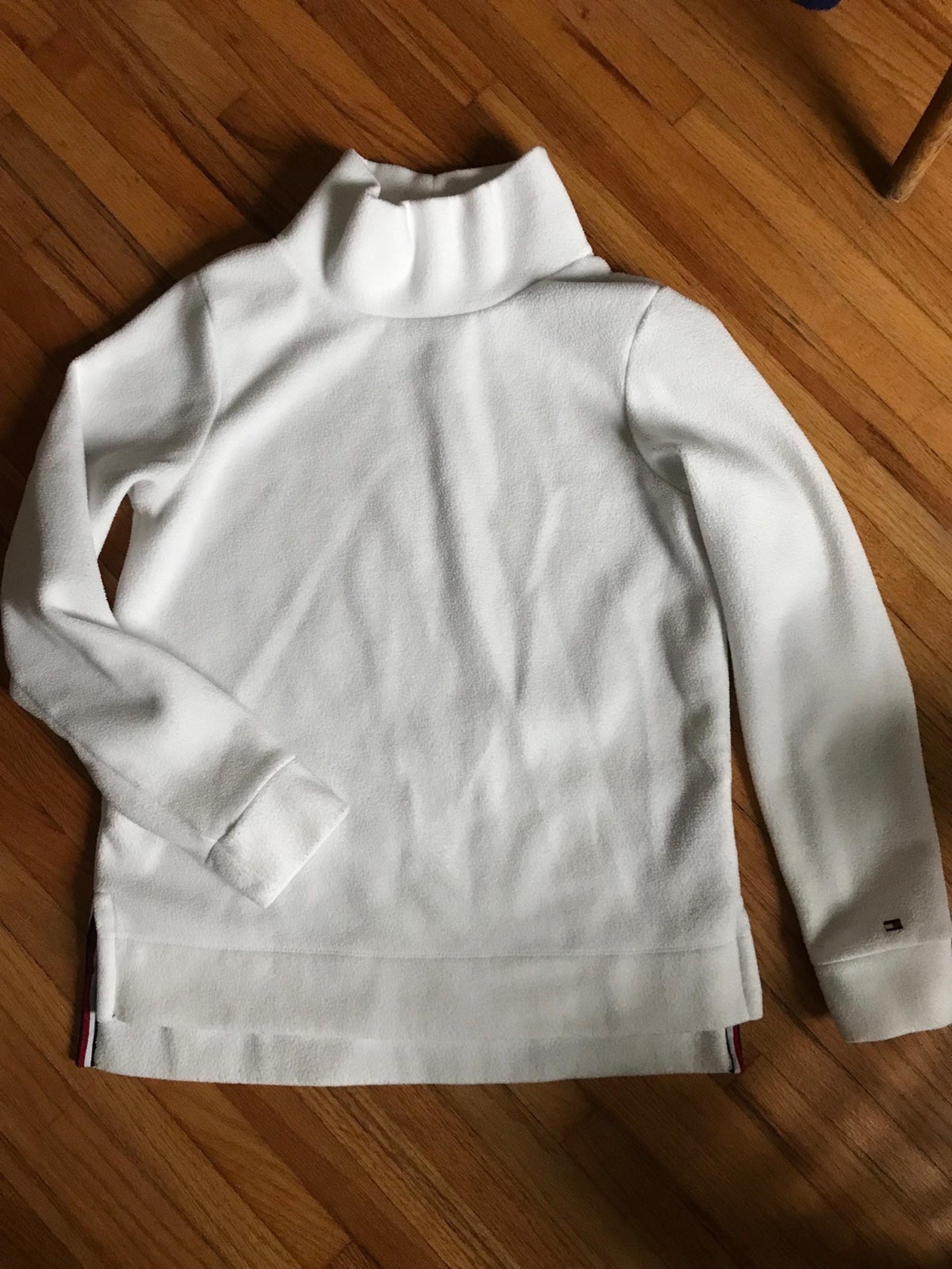 Tommy Hilfiger Mock Neck Sweater White Fleece Women’s