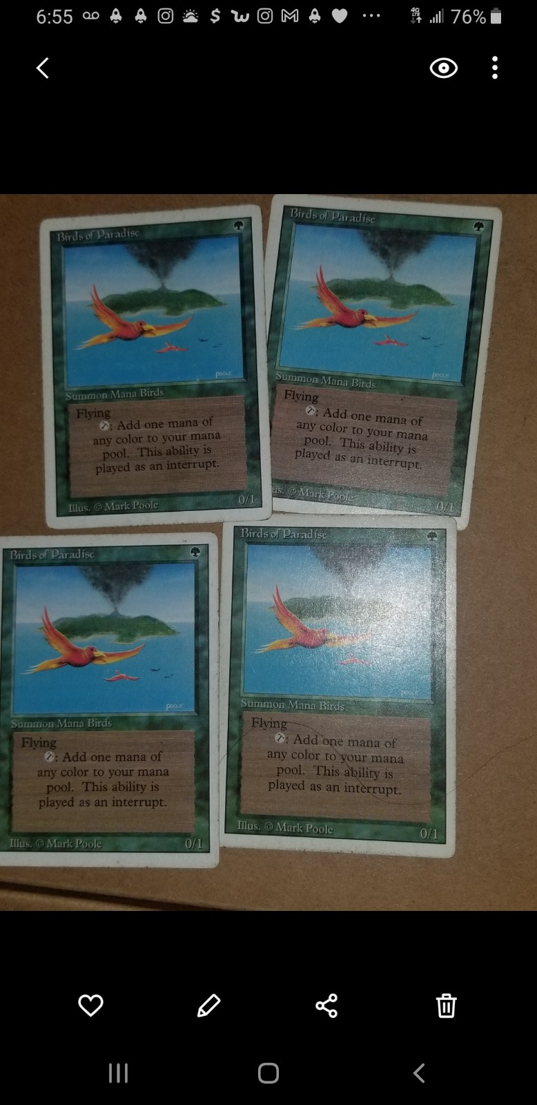 4x REVISED BIRDS OF PARADISE