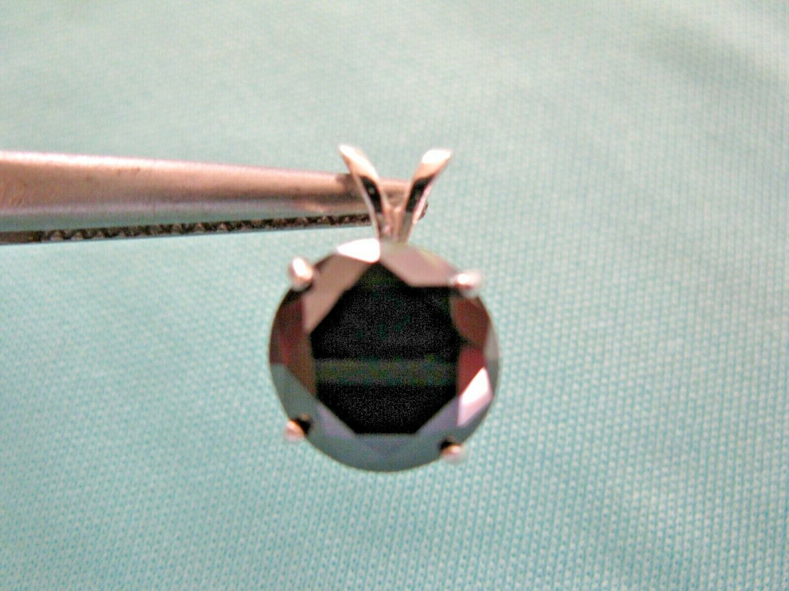 2.92ct 100% REAL NATURAL BLACK DIAMOND NECKLACE,CERTI FICATE,FREE DIAMOND TESTER