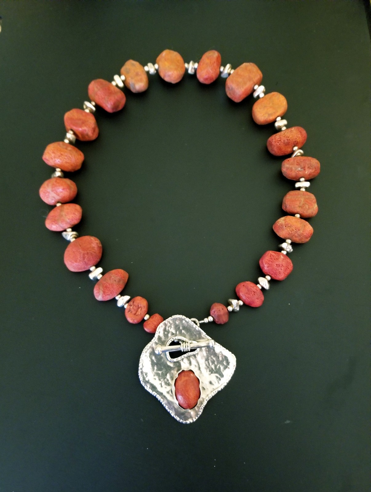 RARE Silpada Sterling Silver & Coral Necklace