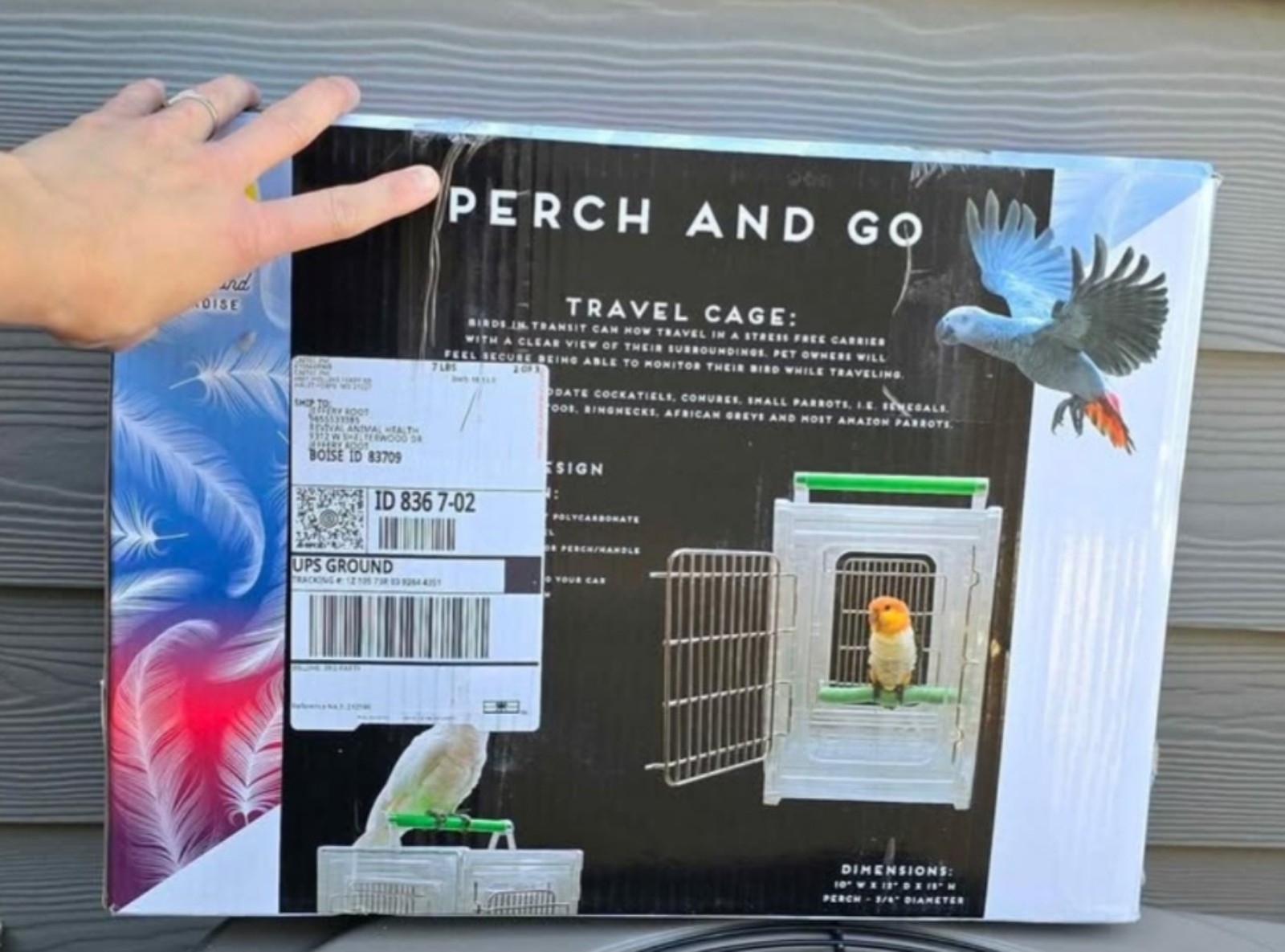 CaitecPerch & Go Polycarbonate Bird Carrier, Clear View Travel Cage Small Bird