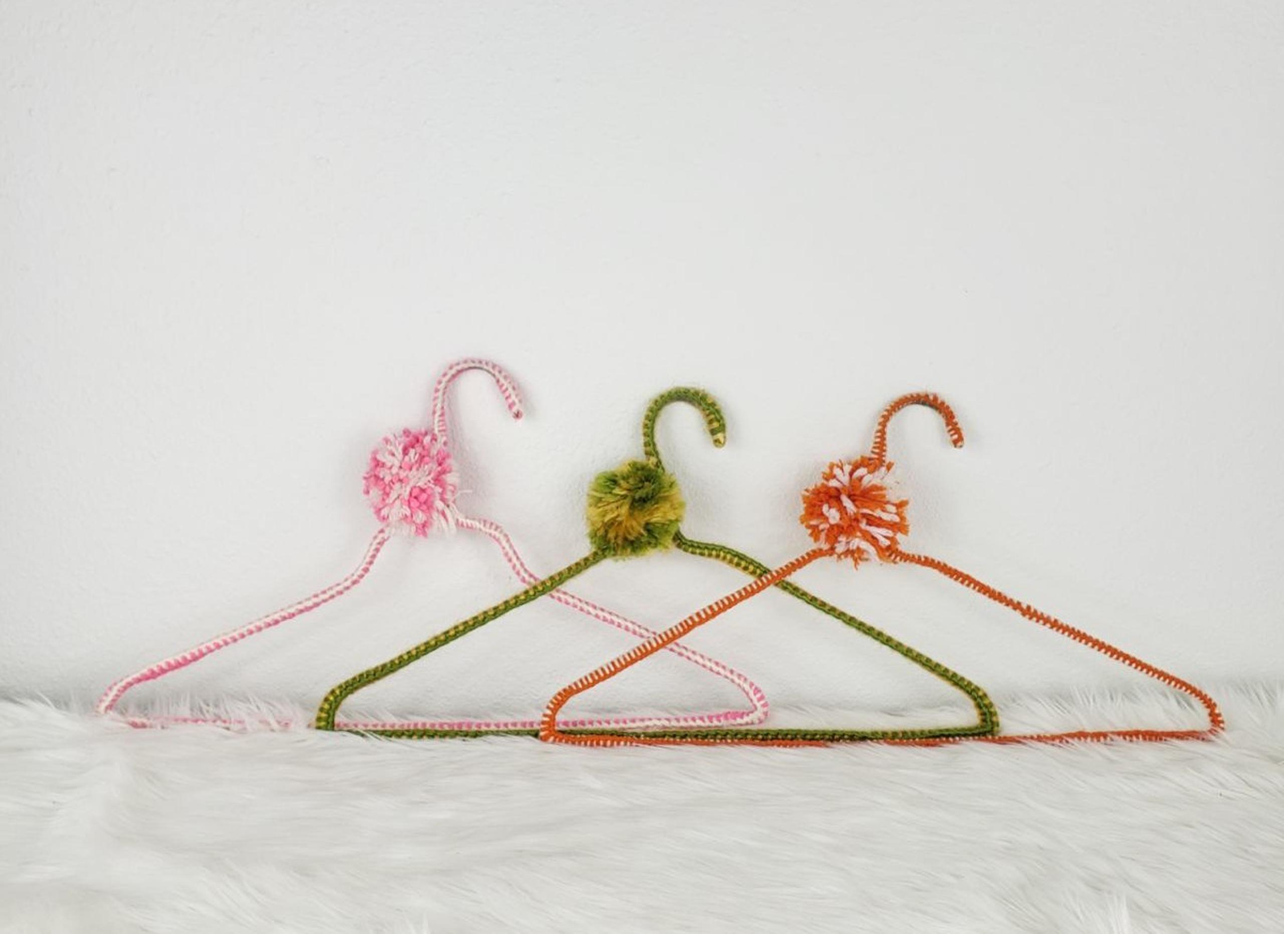 Vintage Crochet Covered Hanger Set