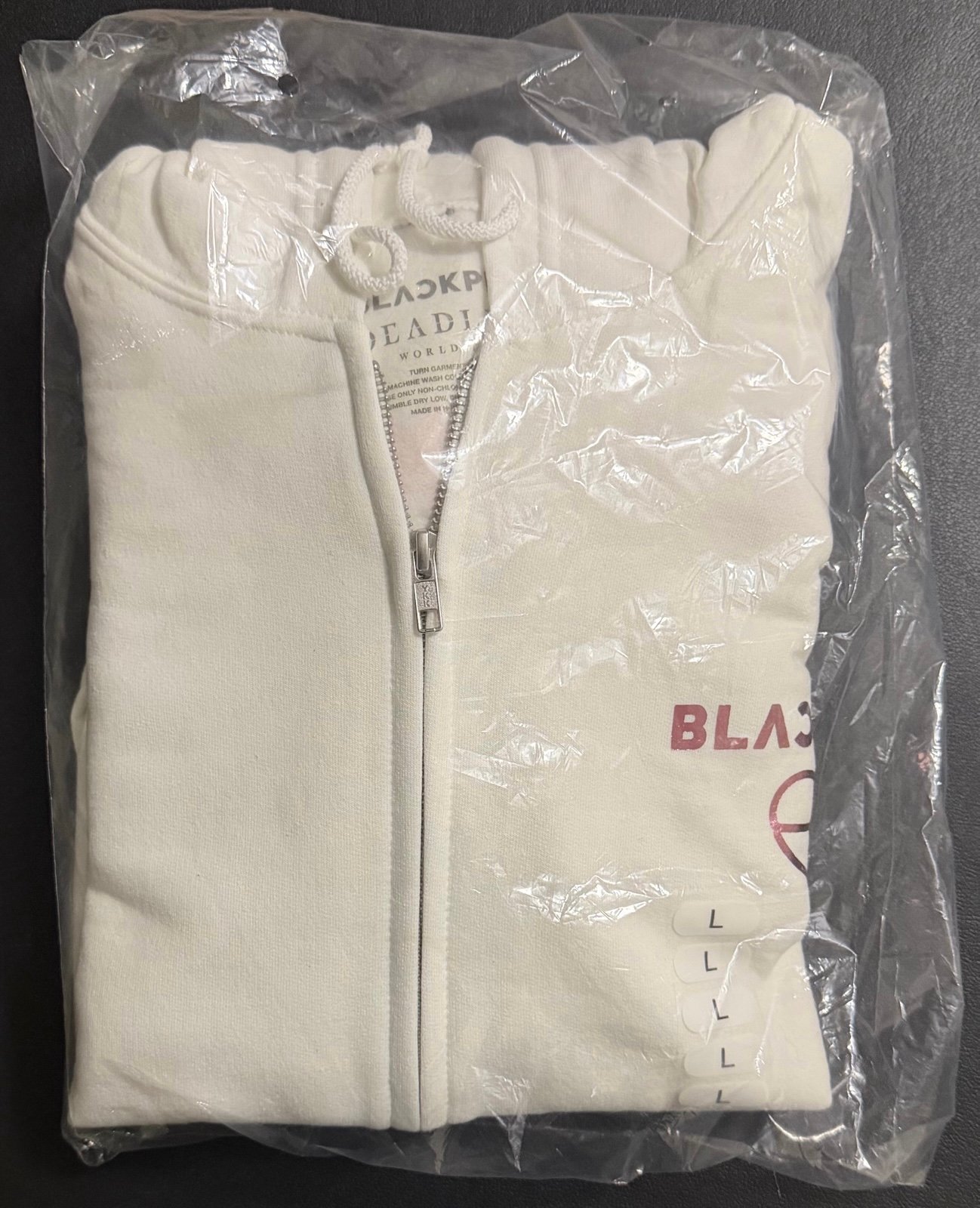 BLACKPINK DEADLINE Foil Zip Hoodie White - Large - Brand New