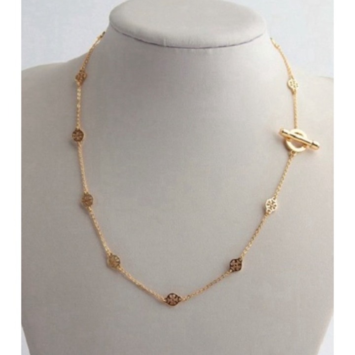 ✺✺ Tory Burch Gold-Plated Necklace With Toggle Clasp