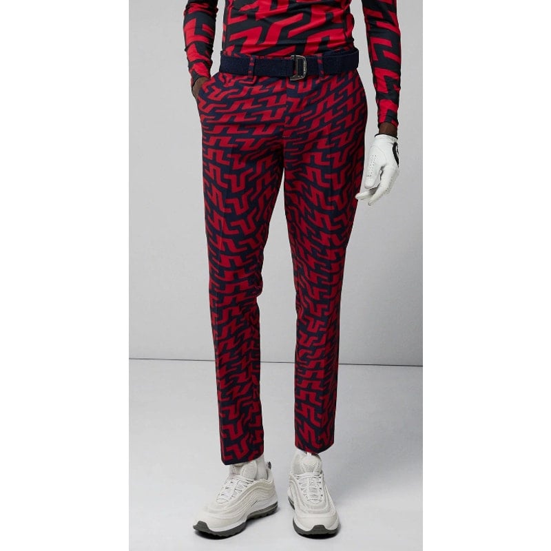 J. Lindeberg Princeton Pant, Bridge Red Swirl 36x34, Men's 200