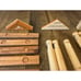 Magnetic Wooden Building Blocks Logs Cabin House 116 Piece Set Lot Magnet Toys