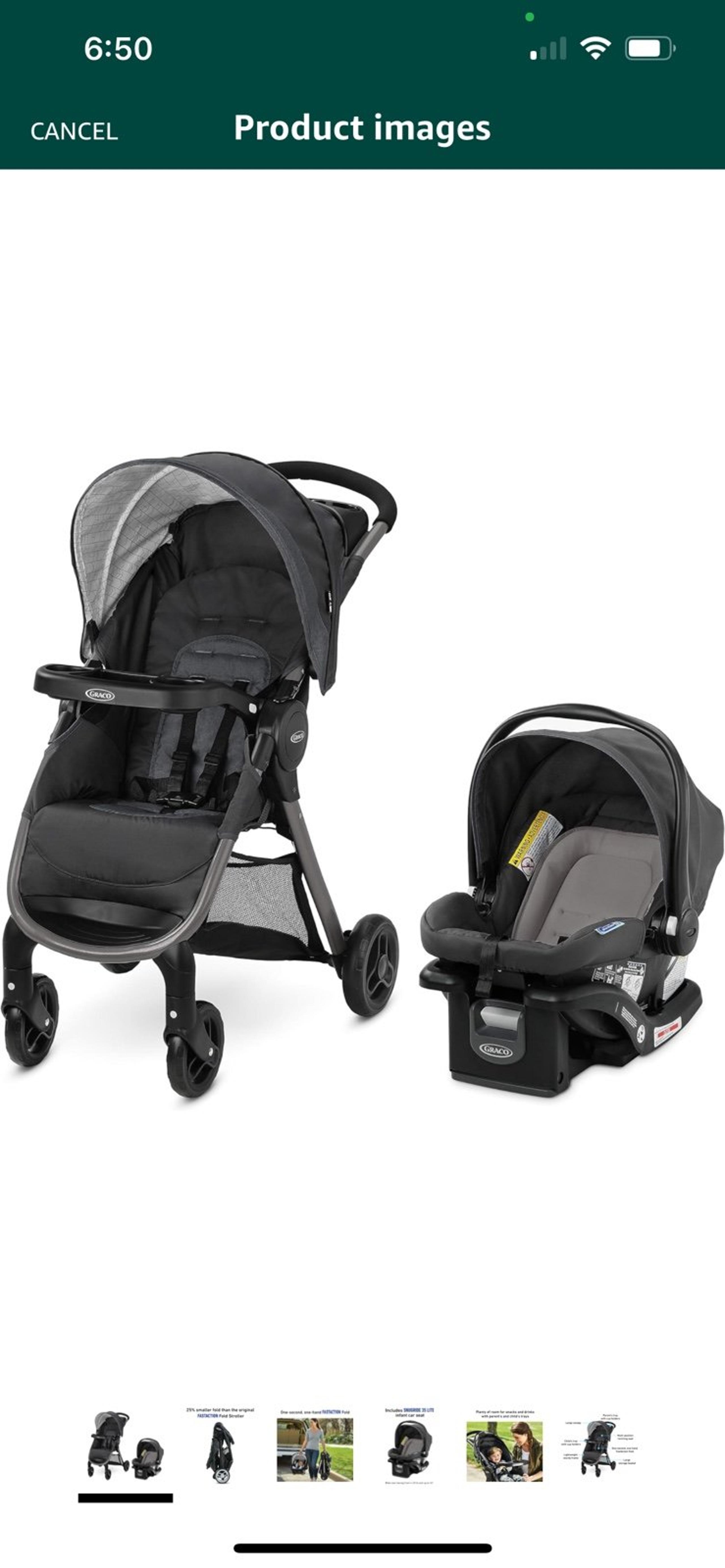 Graco FastAction SE Travel System | Includes Quick Folding Stroller and SnugRide