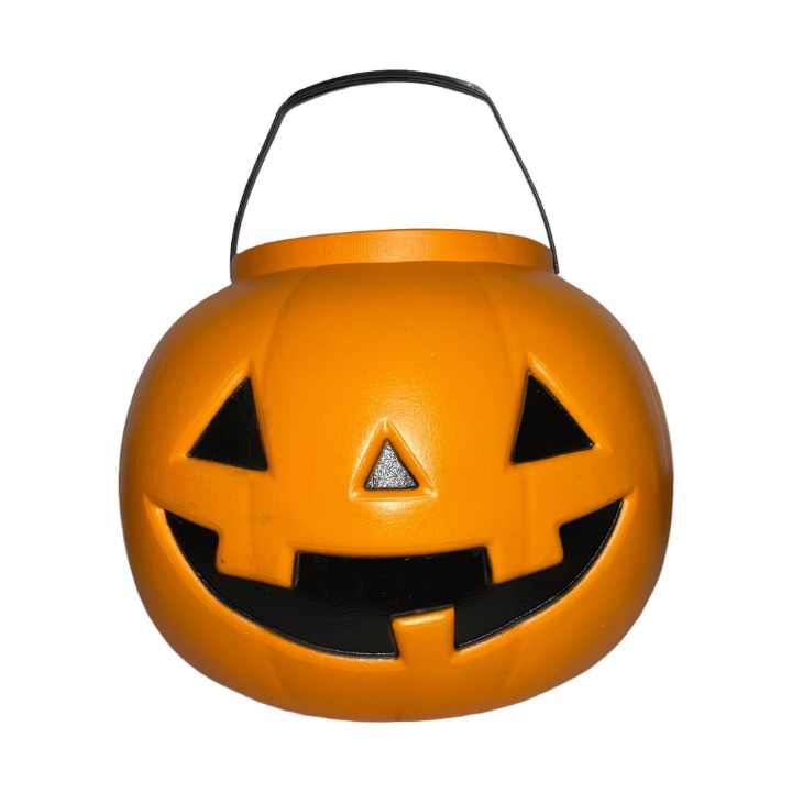 Giant Vintage General Foam Plastics Blow Mold JackOLantern Candy Pail Bucket