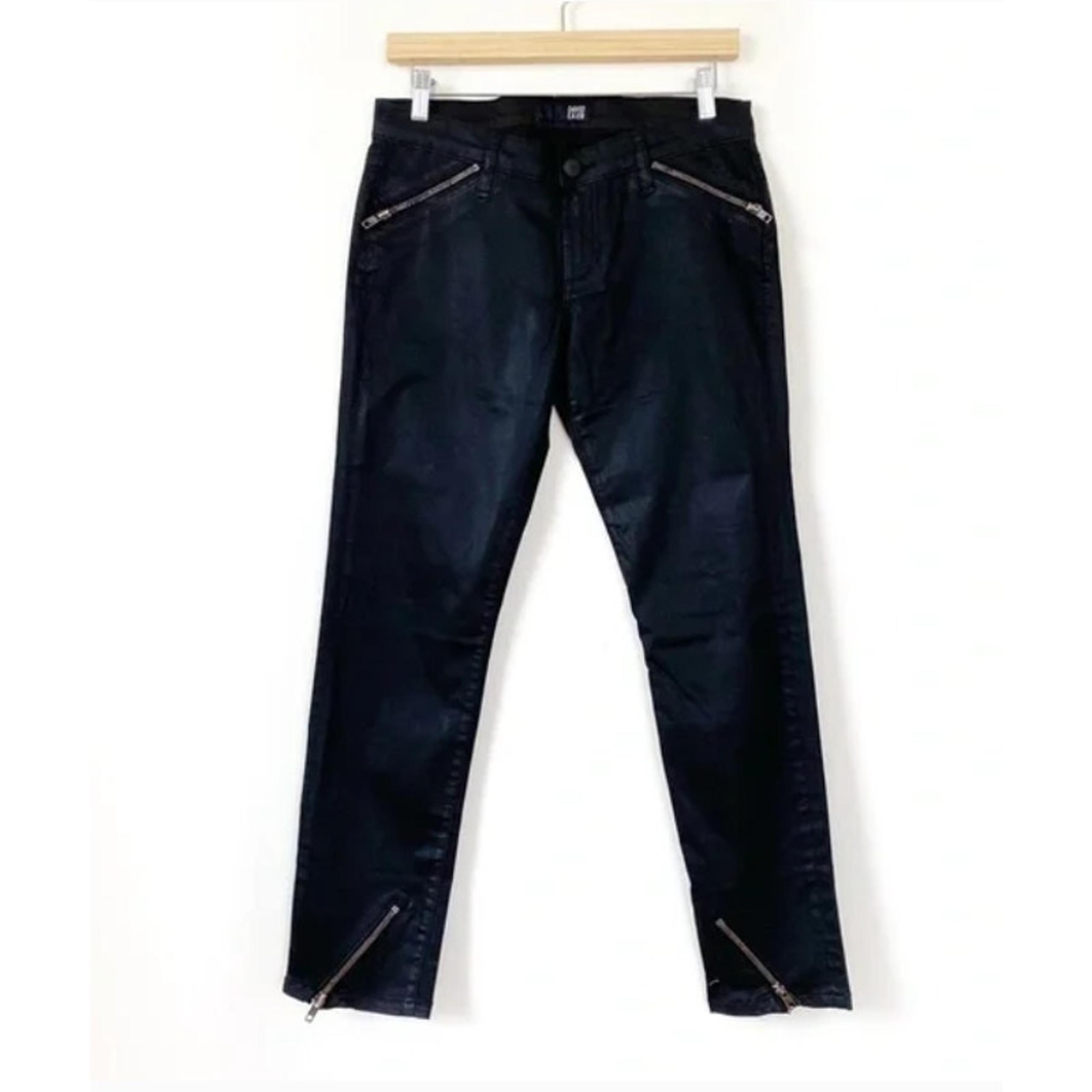 David Kahn Nikki Blackhearts Skinny Zipper Pants 28