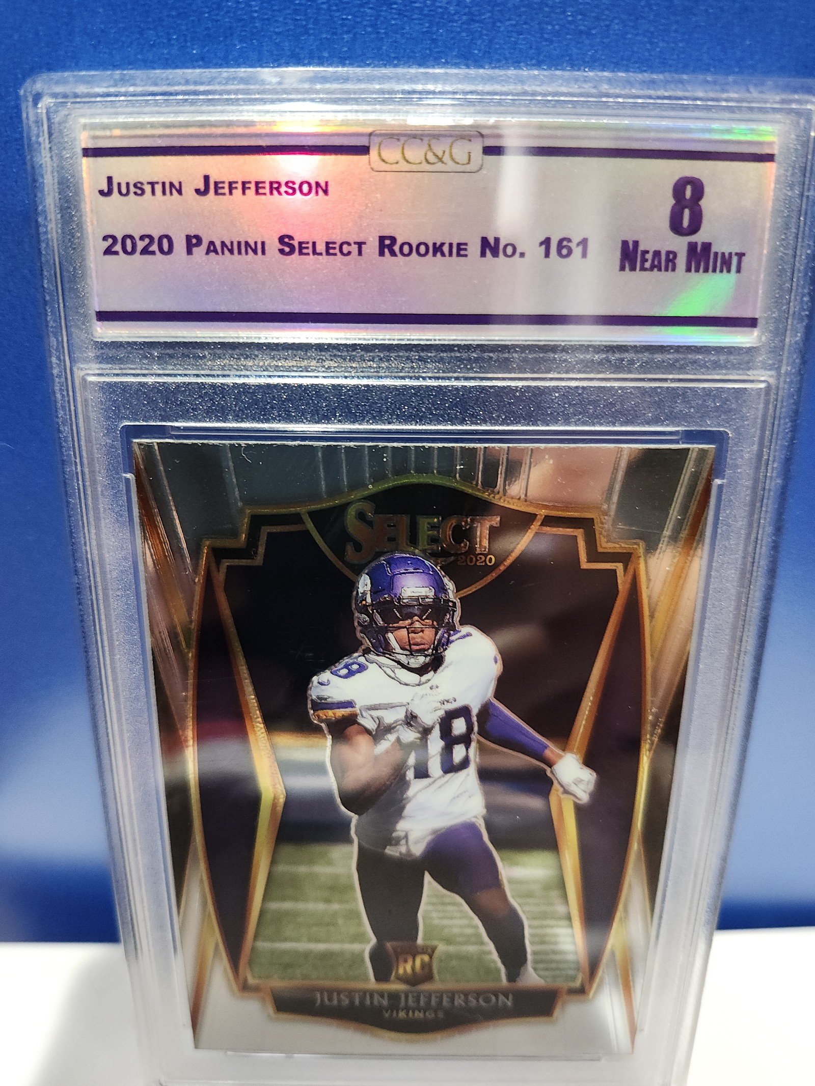 Justin Jefferson 2020 panini select rookie No. 161 near mint 8 Vikings