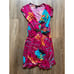Vintage Roberto Cavalli Pink Printed Jewel Belted Mini Dress Medium
