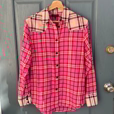 Rag & Bone Jillian Plaid Shirt in Fuchsia Multi