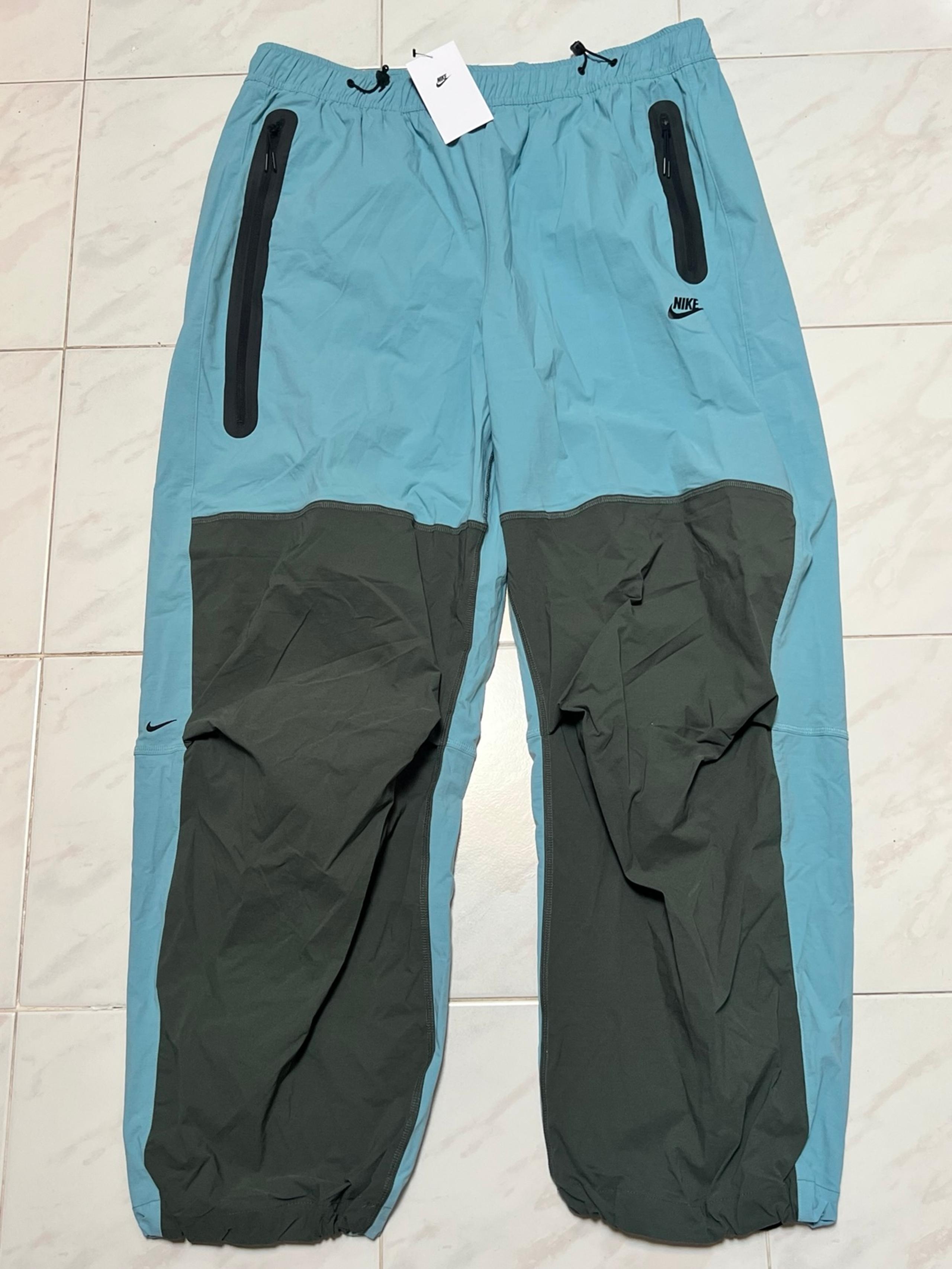 Nike Tech Woven Men’s Size XL Denim Turquoise Vintage Green Oversized Pants New