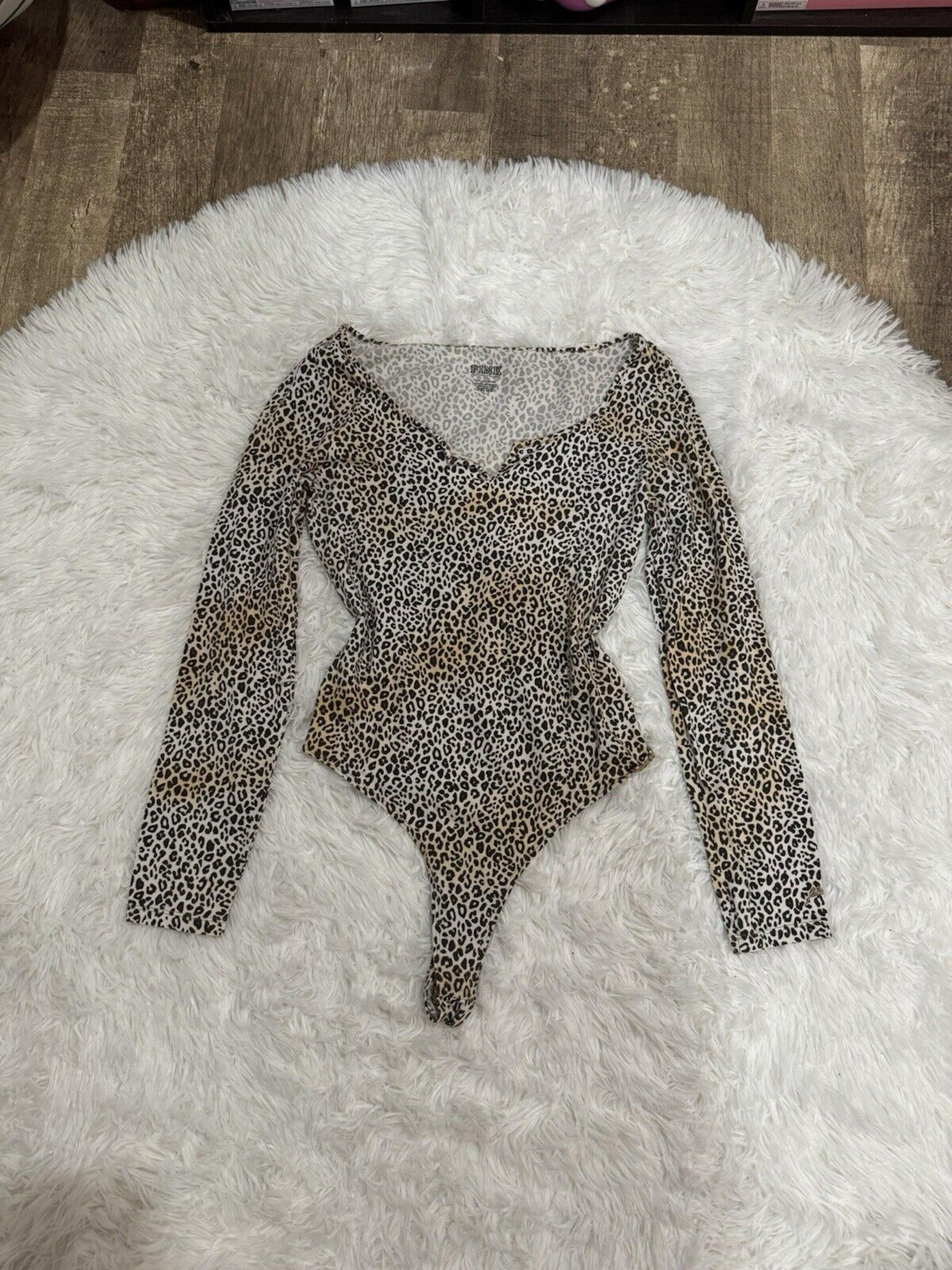 Victoria’s Secret Pink Y2K Cheetah Body Suit Size Small Coquette Rockstar Whim