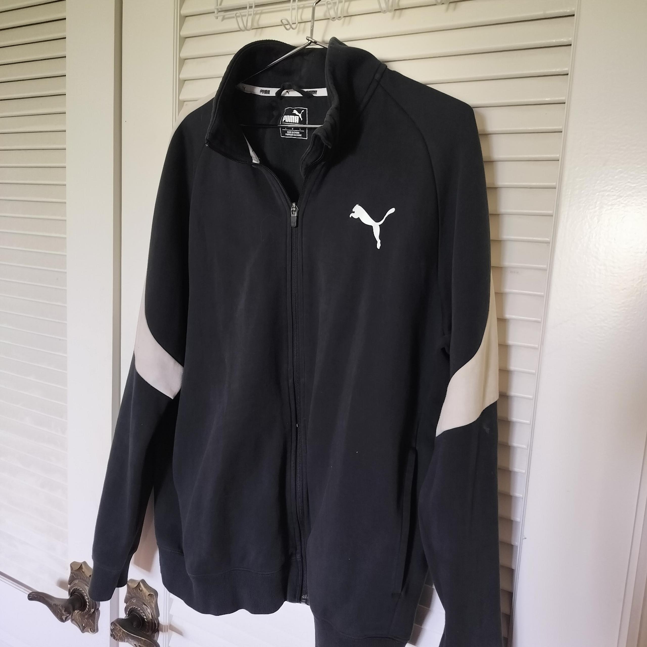 Puma Mens Evostripe Track Jacket Full Zip Training Activewear Size Large Bla