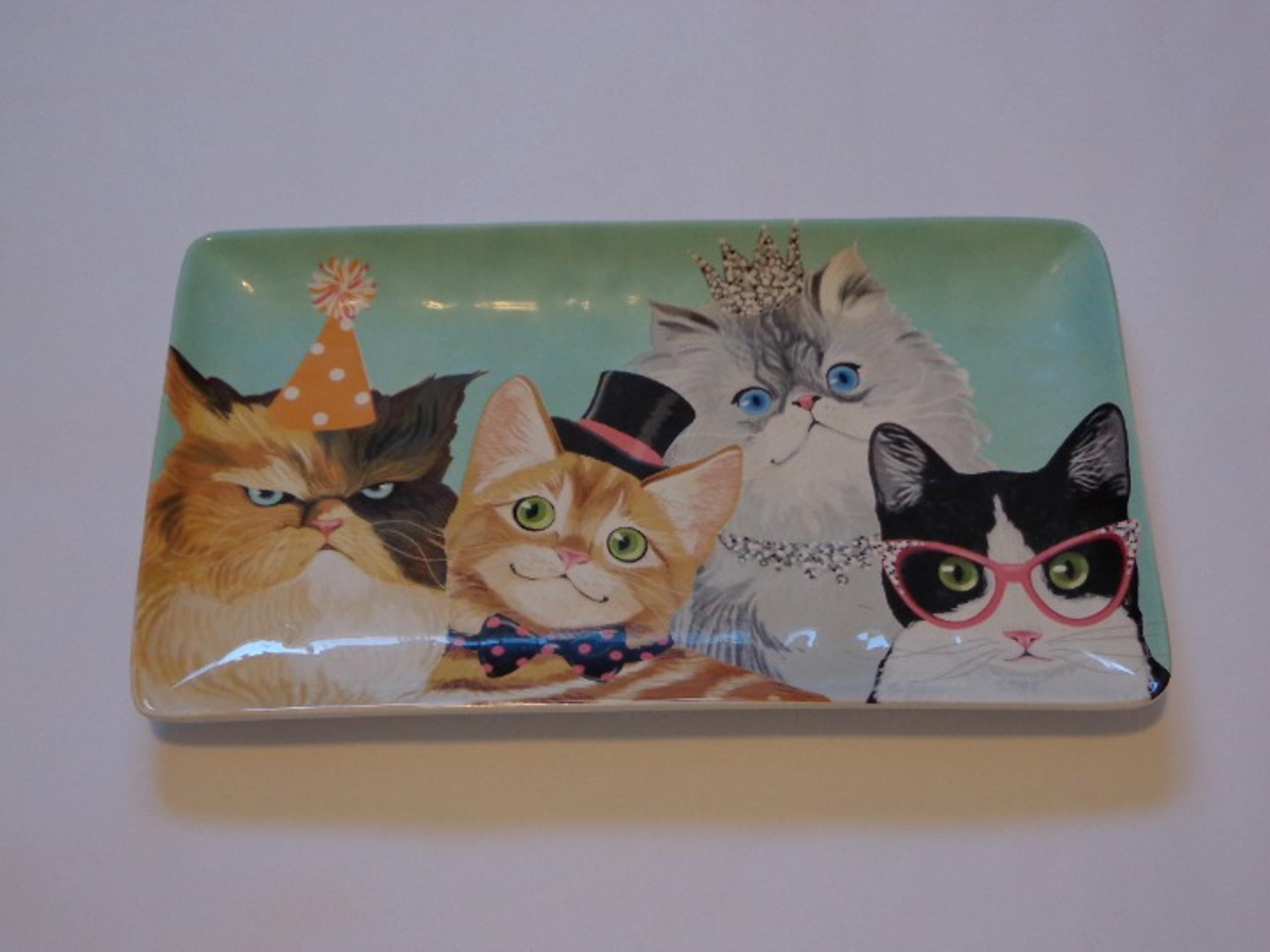 Glass Cat Party Platter