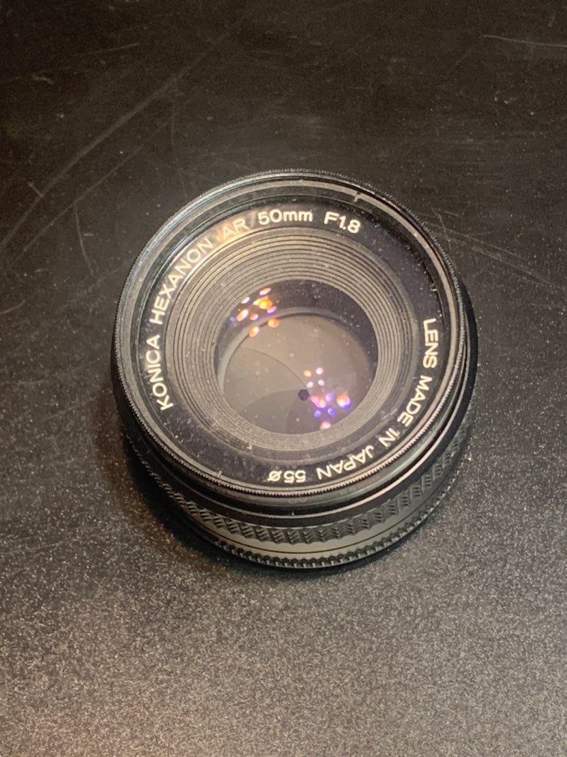 Konica 50mm f/1.7 prime lens Hexanon