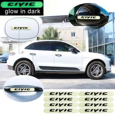 BRAND NEW UNIVERSAL 8PCS CIVIC GLOWS IN THE DARK GREEN BADGE EMBLEM STICKER