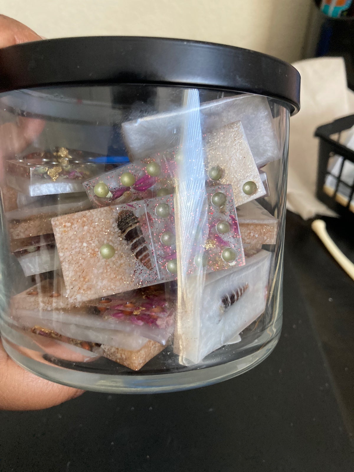 Handmade resin domino set