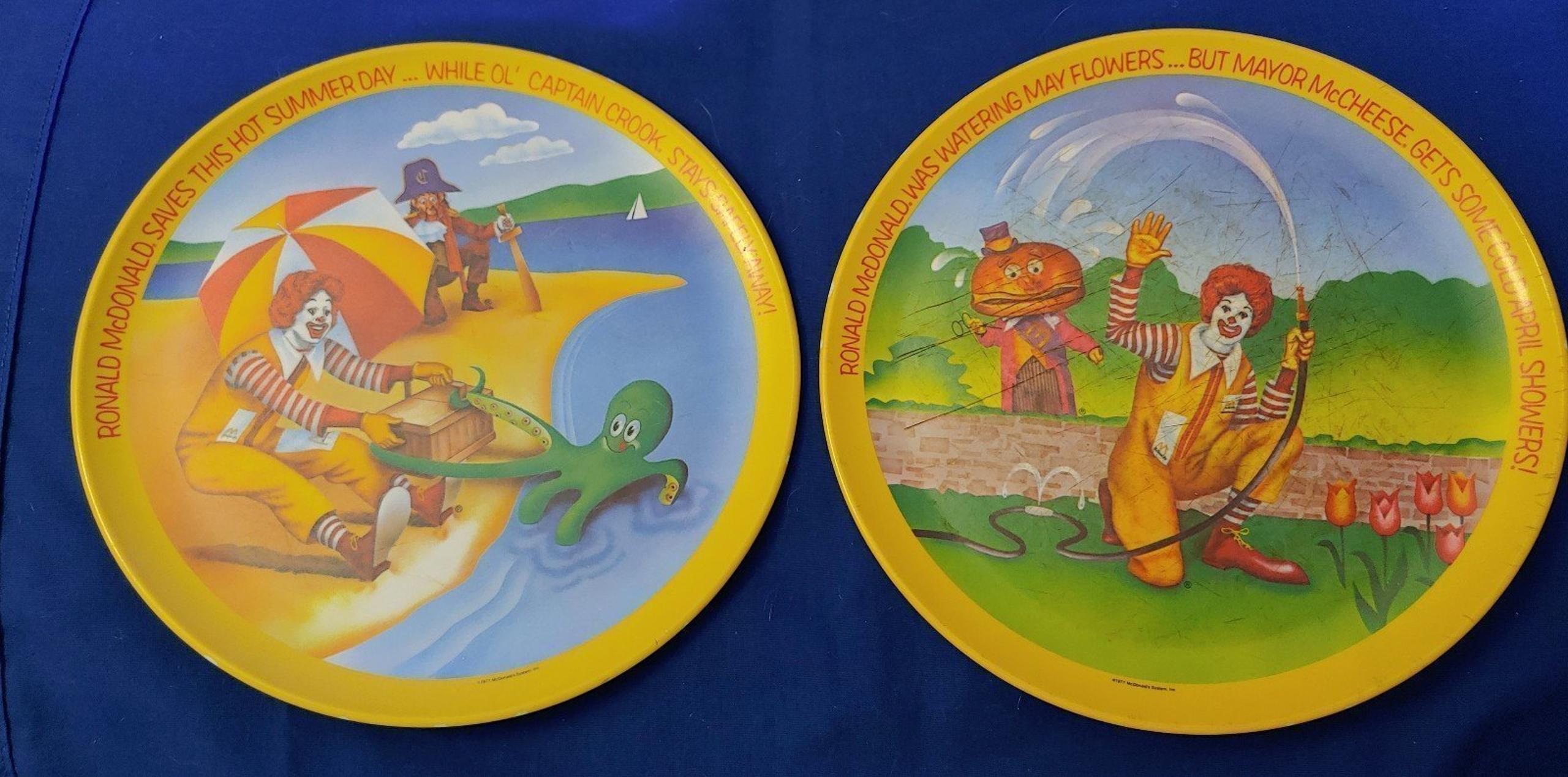 McDonald's 1977 10inch Lexington brand melamine plates 2 out of 4