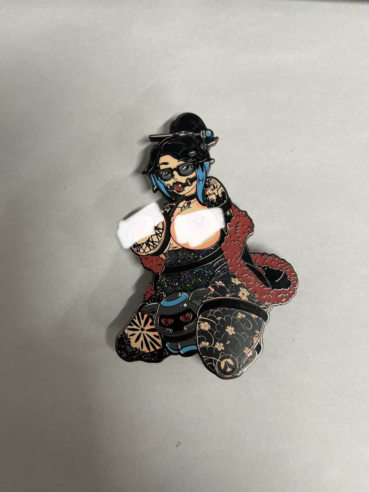 Lewd Mei Hard Enamel Pin (Goth Variant)