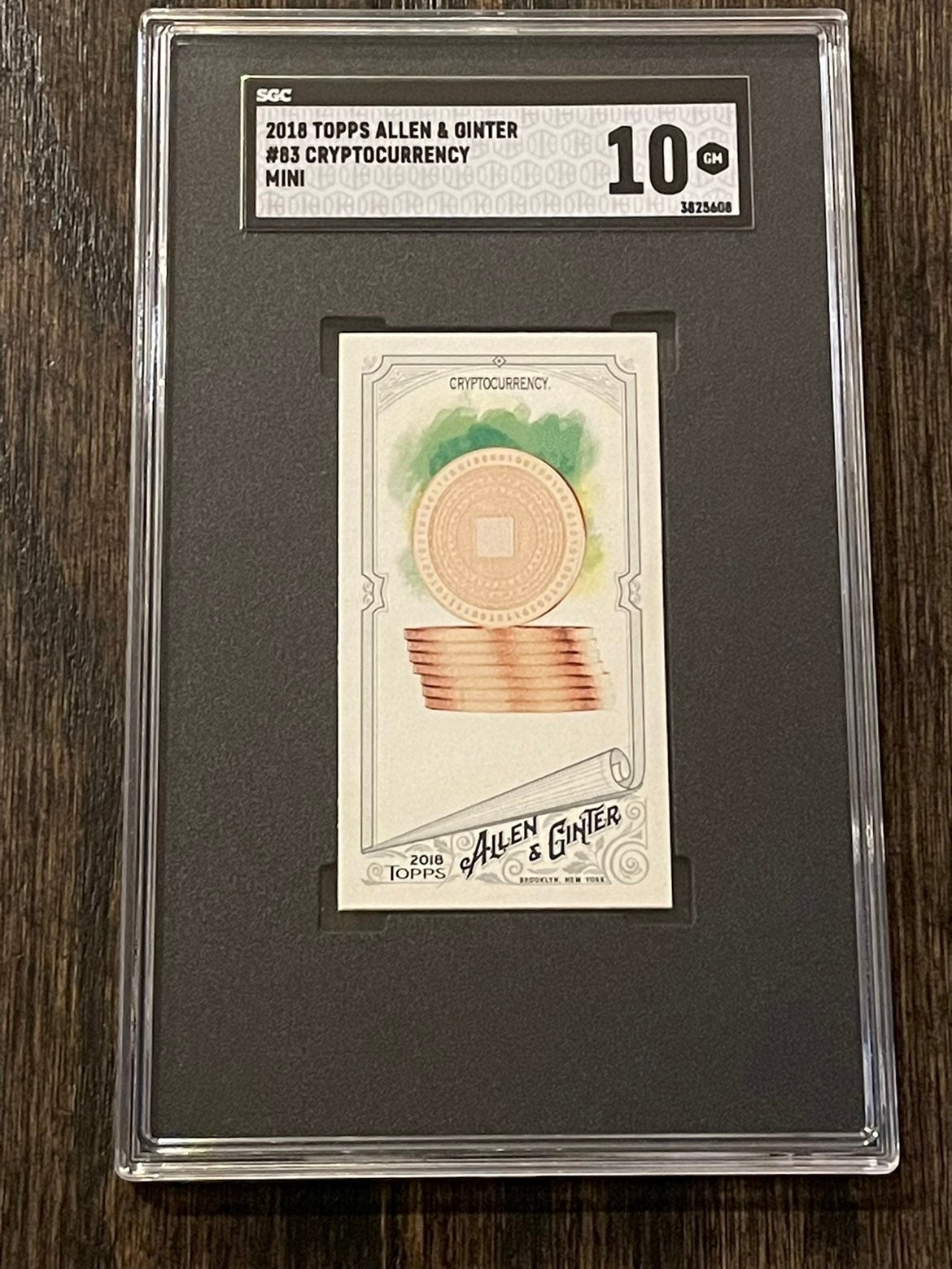 2018 topps allen & ginter cryptocurrency mini rookie card sgc 10