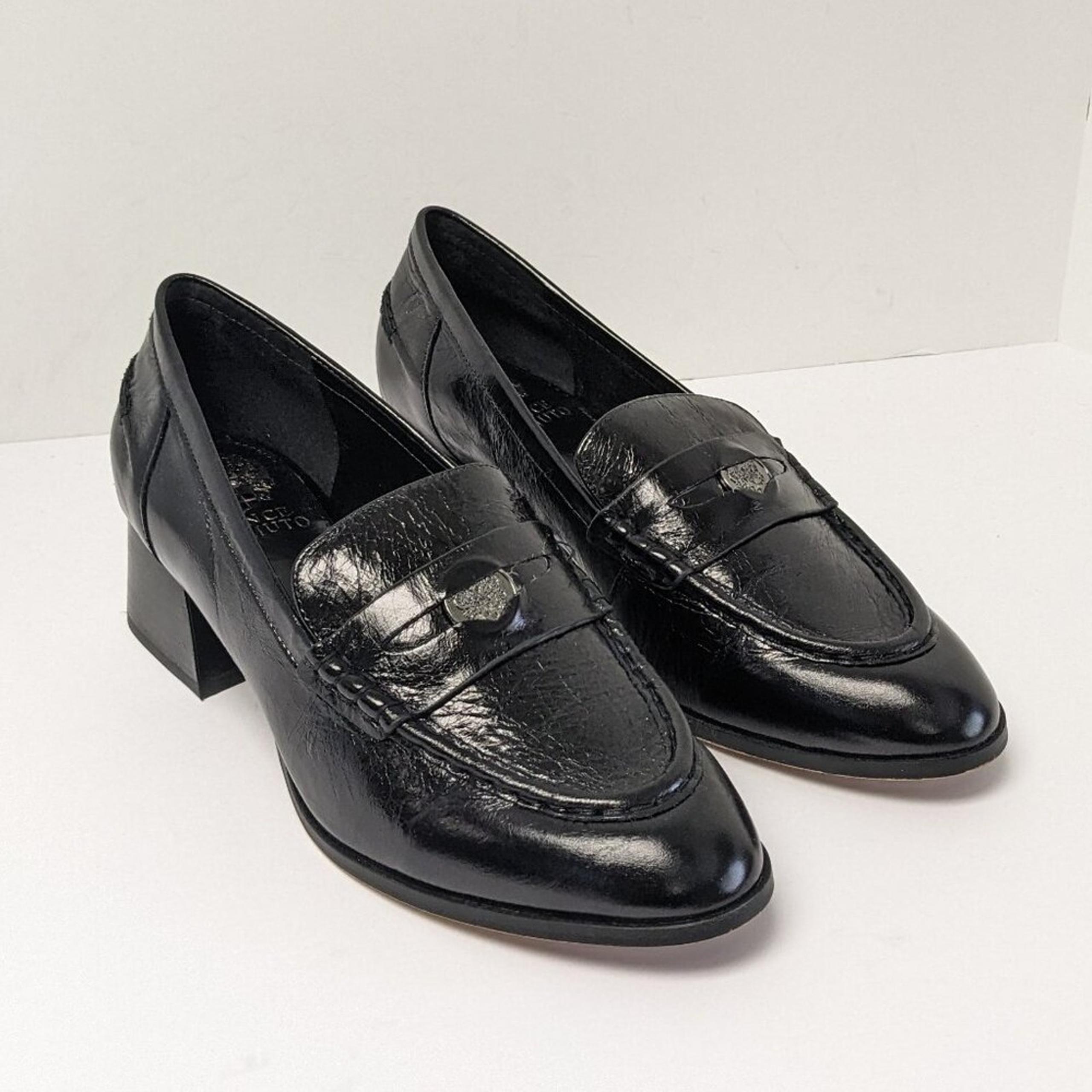 Vince Camuto Carissla Loafer Pumps, Black Leather, Women's 8.5
