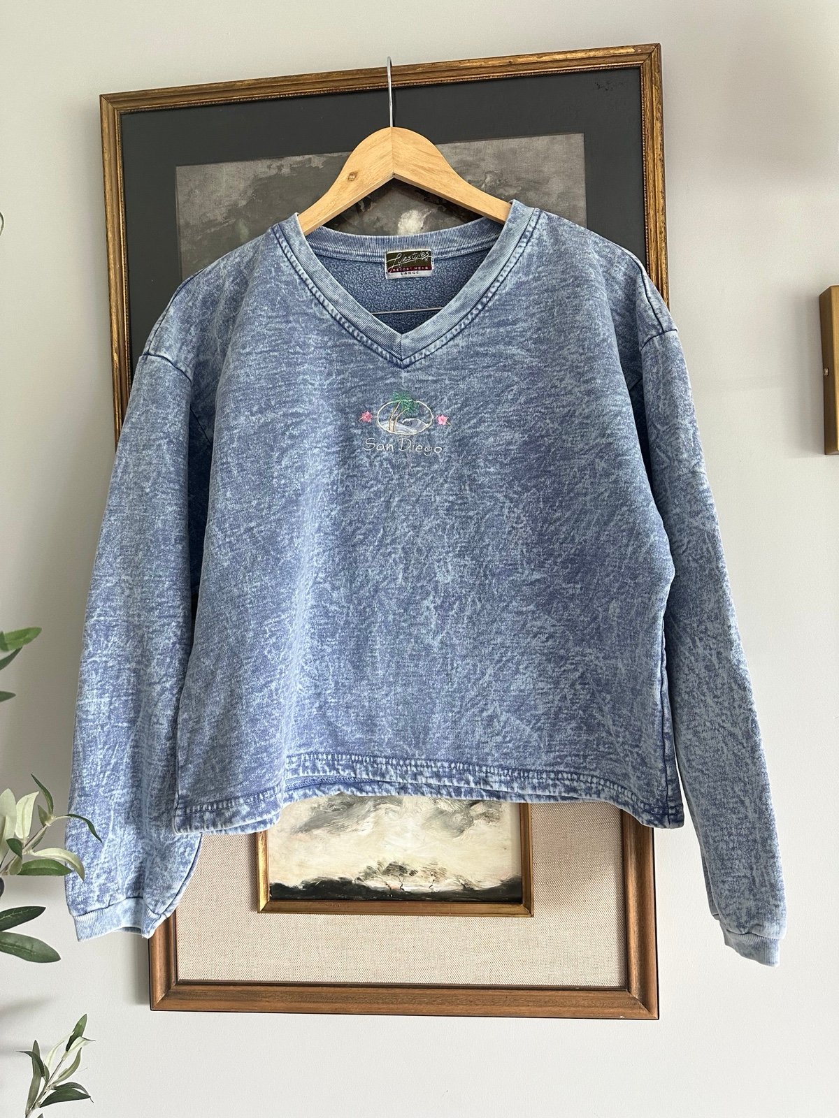 Vintage SAN DIEGO Lifestyles Resortwear Embroidered Cropped Sweatshirt - L