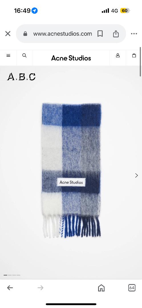 Acne Studios Scarf Mohair Check Scarf