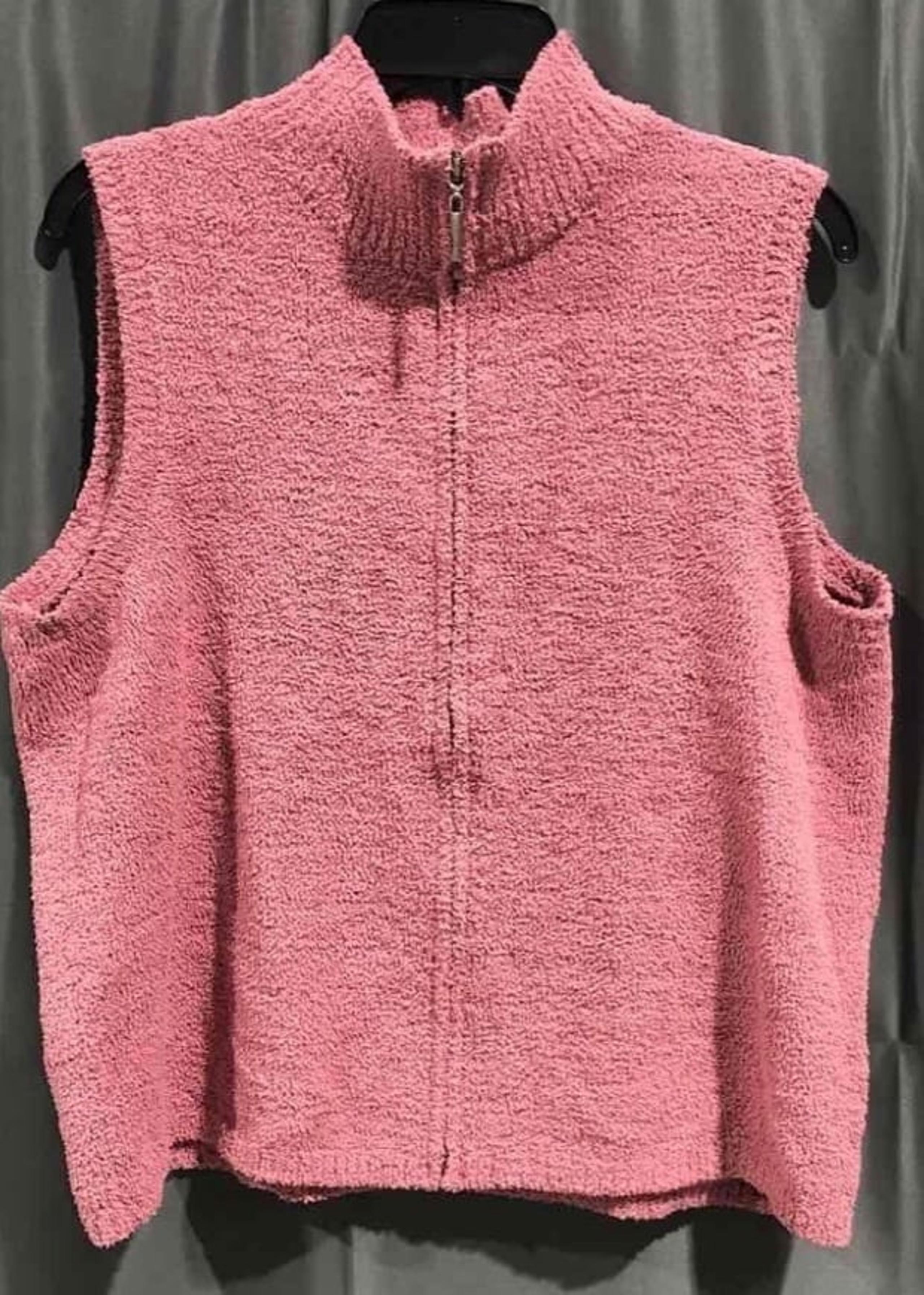 Christopher & Banks Pink Full Zip Vest XL