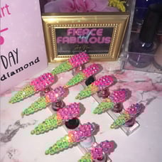 Neon Full Bling Ombre 3XL Stiletto Press On Nail Set