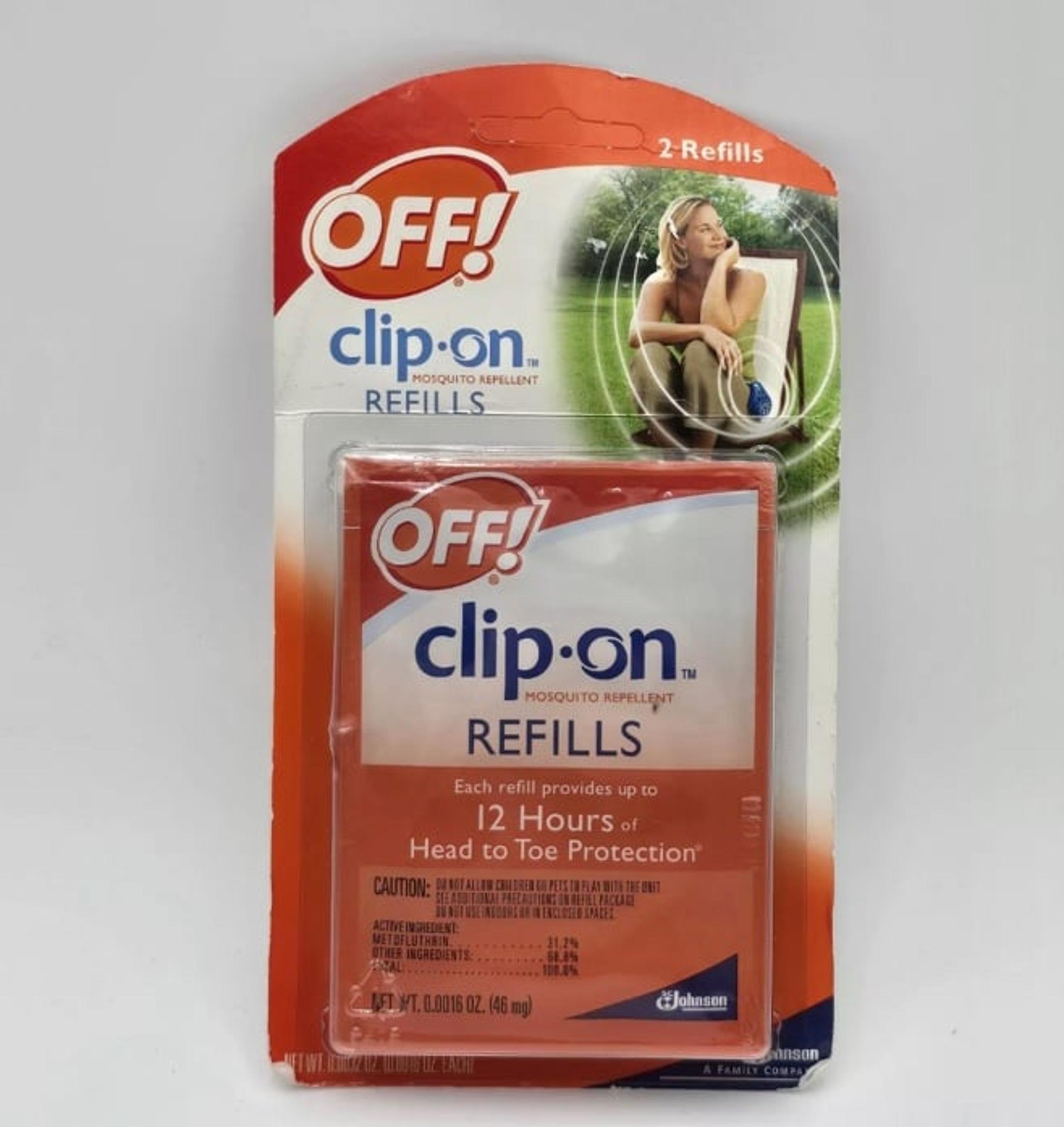 OFF! Clip-On Mosquito Repellent Refills, 1 Pack w/2 Refills , New Sealed, 12 hrs