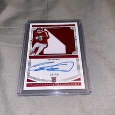 2020 National Treasures CeeDee Lamb College Silhouettes Silver Patch /99 RPA