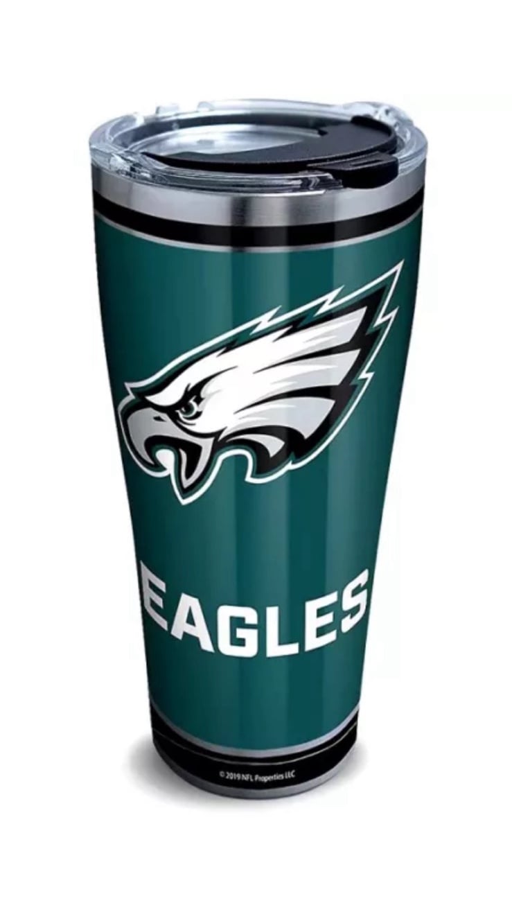 NWT Philadelphia Eagles 30 Oz STAINLESS STEEL Travel TUMBLER Mug-GREEN-TERVIS