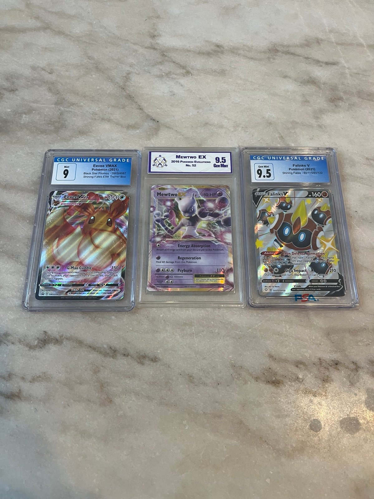 Pokemon Graded Eevee VMAX Mewtwo EX Falinks V