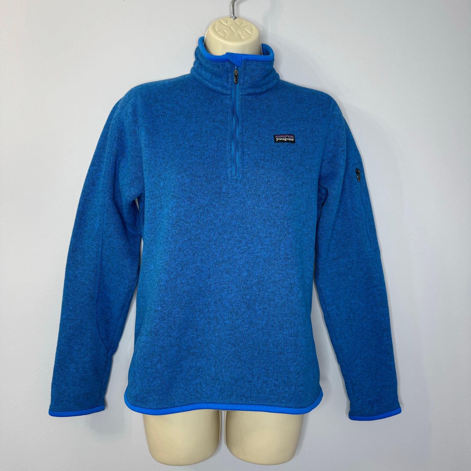 Patagonia Women's Better Sweater 1/4-Zip Blue Pullover Sweatshirt Women's S