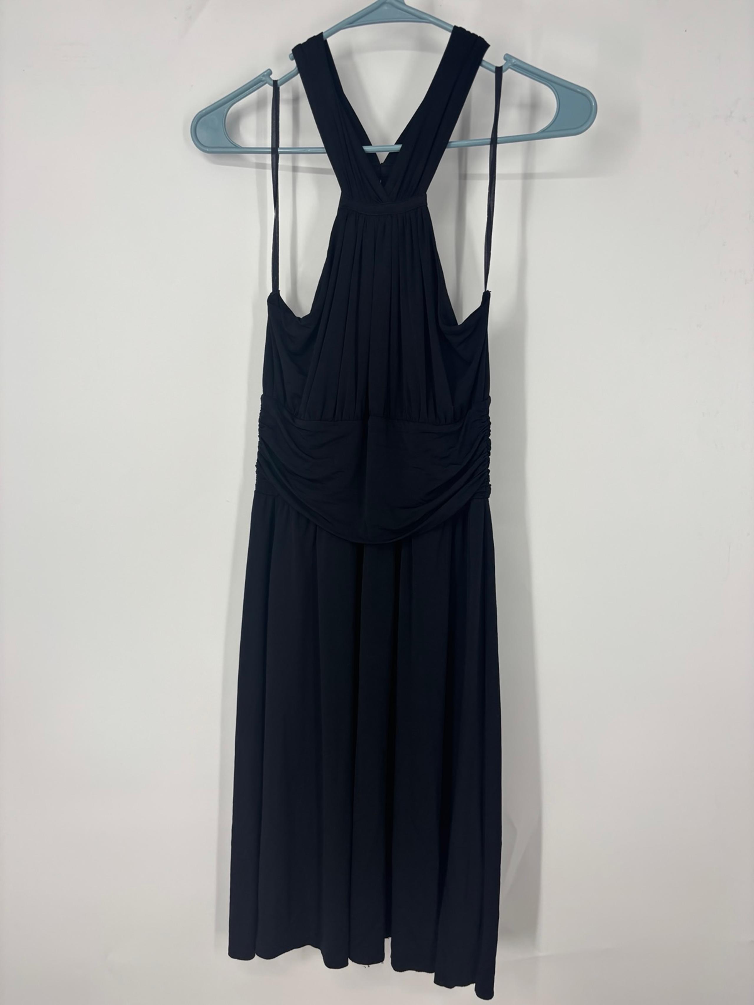 NWOT Velvet by Graham & Spencer Liora V-Neck Halter Black Dress M