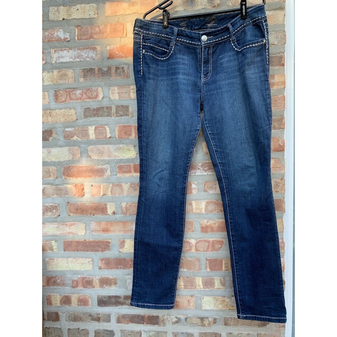 7 Seven For all Mankind Roxanne Dark Wash Skinny Jeans Sz 32 Cotton Blend