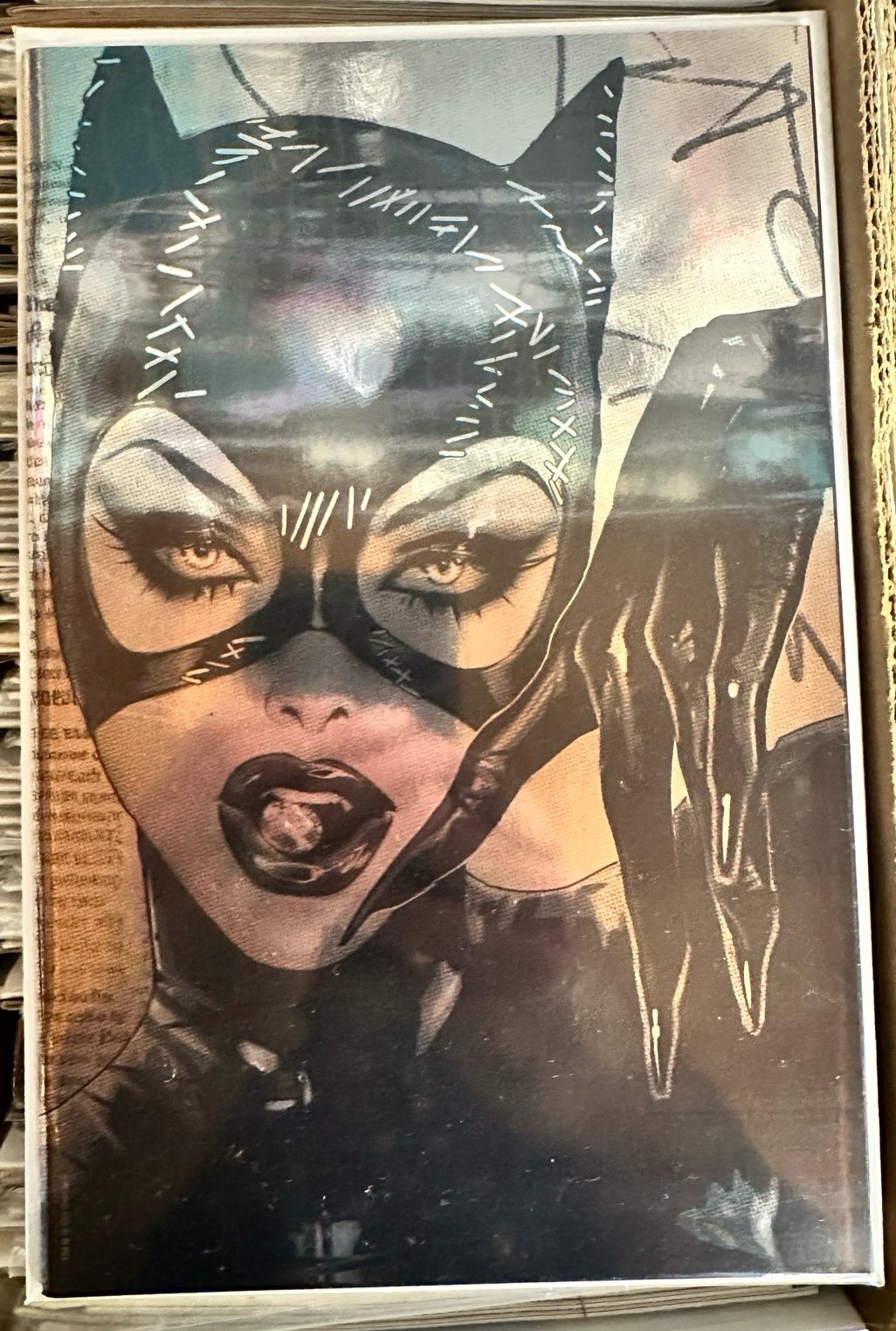 HTF Catwoman #50 Sozomaika Foil 1:50 Incentive Variant Cover DC Comics