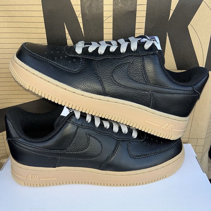 NEW Nike Air Force 1 Low By You - Women Size 7, Leather Black Gum DV3907-900