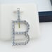 925 Sterling Silver Cubic Zirconia Initial Pendant, UU1P6A6168