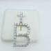925 Sterling Silver Cubic Zirconia Initial Pendant, UU1P6A6168