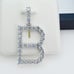 925 Sterling Silver Cubic Zirconia Initial Pendant, UU1P6A6168