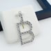 925 Sterling Silver Cubic Zirconia Initial Pendant, UU1P6A6168