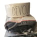 A bundle of 2 new sweaters and Rae Dunn DEVOUR Dog Water Food Bowl in excellent