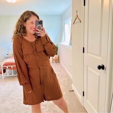 Banana Republic Camel Brown Linen Blend Romper Large