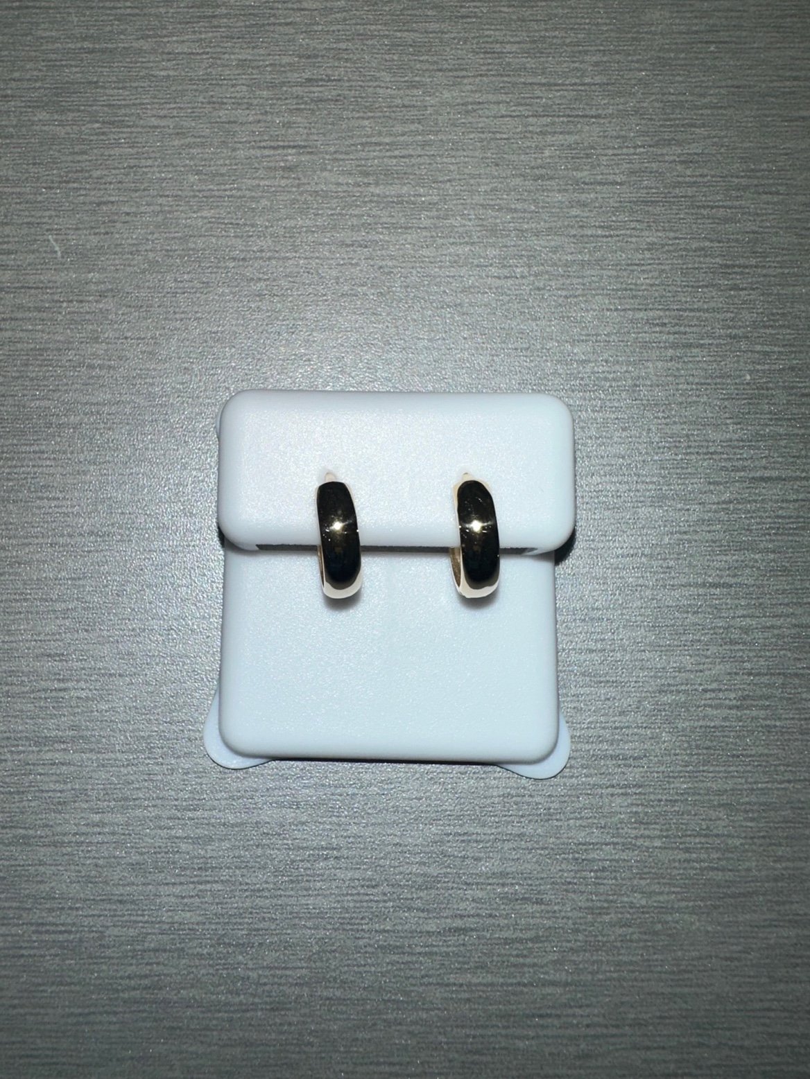 14K yellow gold slightly dome huggies earrings