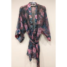 Victoria's Secret Vintage Gold Label Sheer Floral Kimono Robe