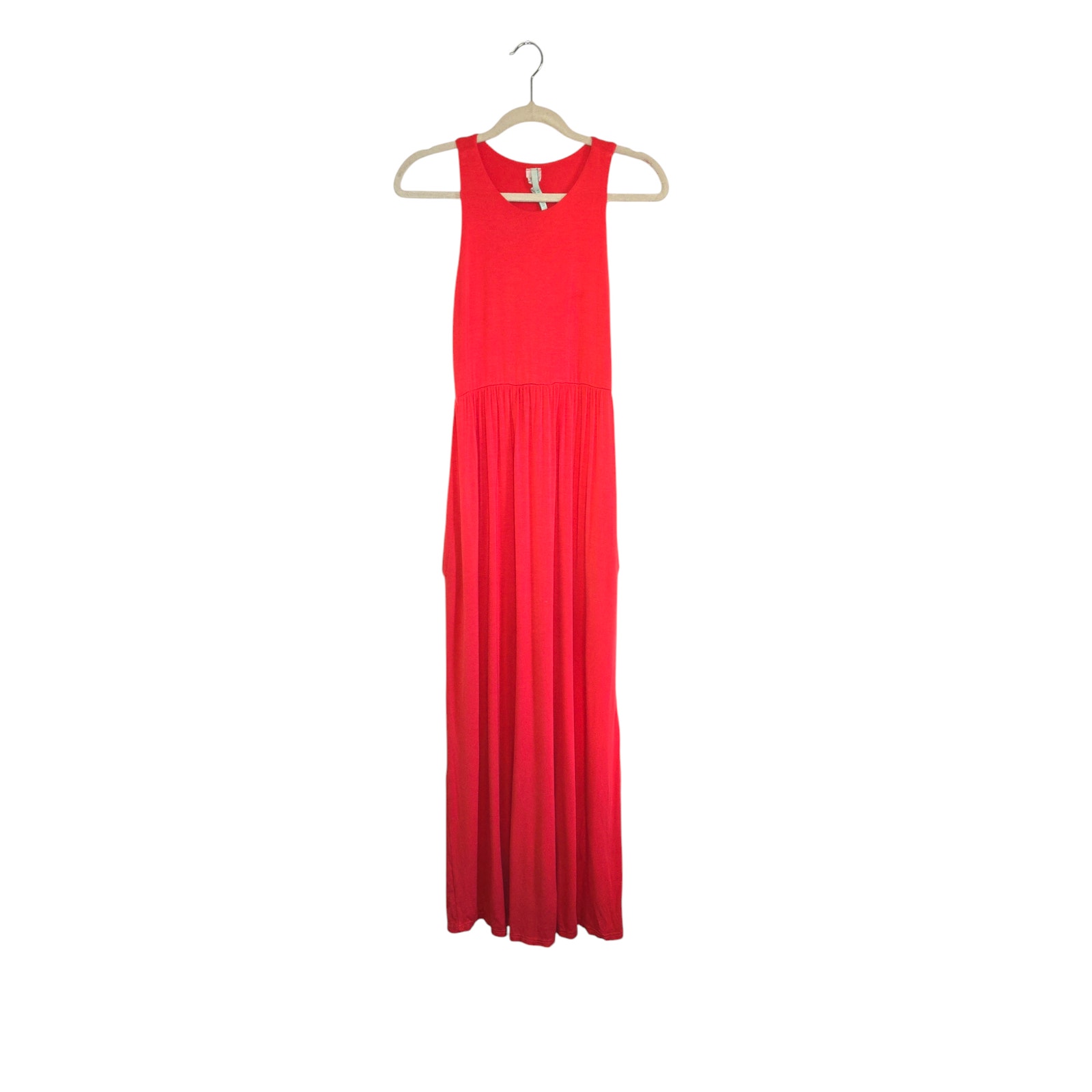 Bellamie Women's Orange Maxi Dress - Size Medium - Soft Stretchy Rayon Blend